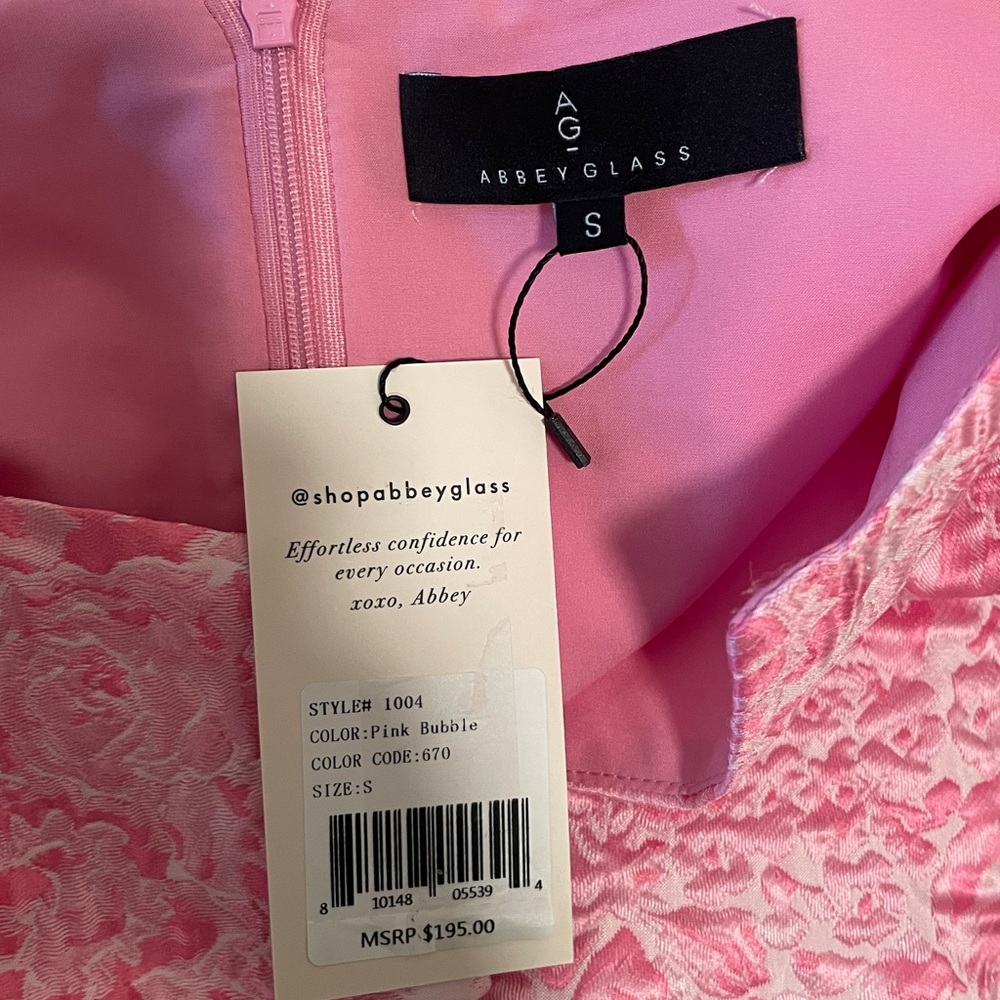 New Abbey Glass Lulus Pink Bubble Jacquard Dress size Small - Picture 12 of 14